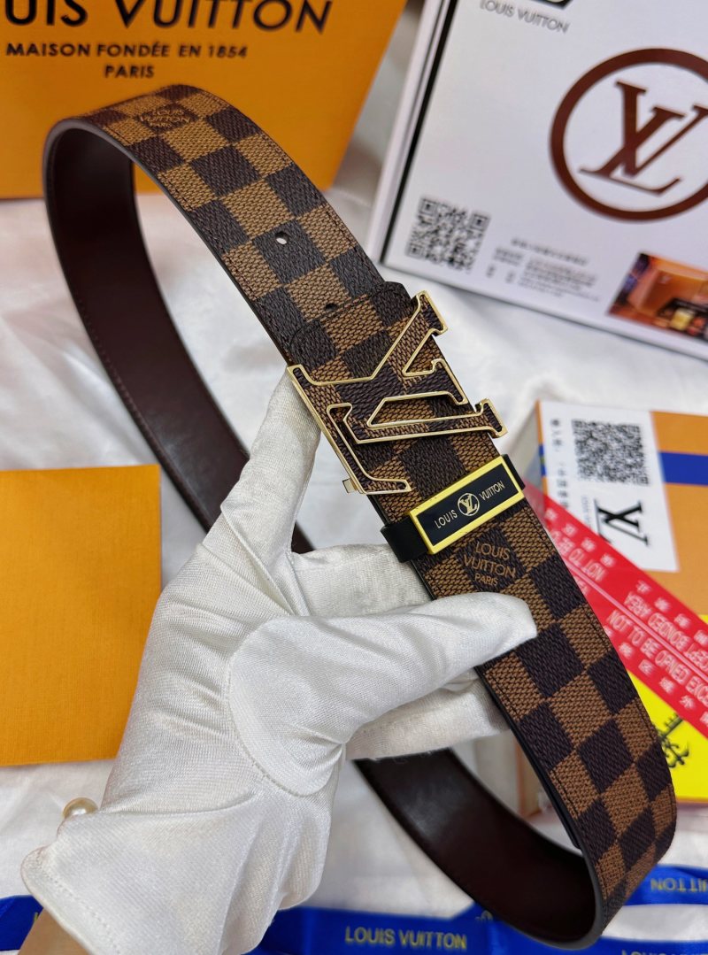 Louis Vuitton Damier Ebene Monogram LV Buckle Belt Brown view