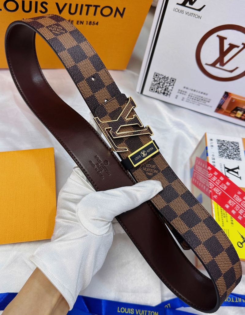 Louis Vuitton Damier Ebene Monogram LV Buckle Belt Brown view