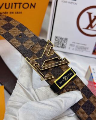 Louis Vuitton Damier Ebene Monogram LV Buckle Belt Brown view 8