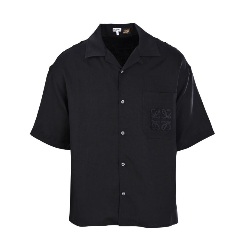 Loewe Black Oversized Embroidered Logo Shirt view