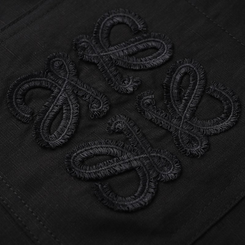 Loewe Black Oversized Embroidered Logo Shirt view