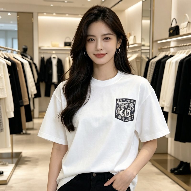 Dior Logo Patch White T-Shirt