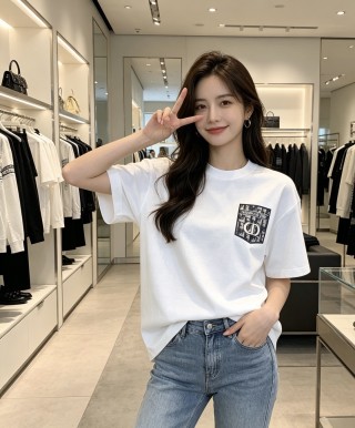 Dior Logo Patch White T-Shirt view 5