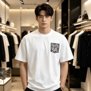 Dior Logo Patch White T-Shirt view 6