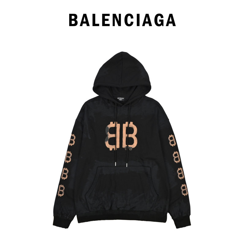 Black Hoodie with Gold Logo Print view