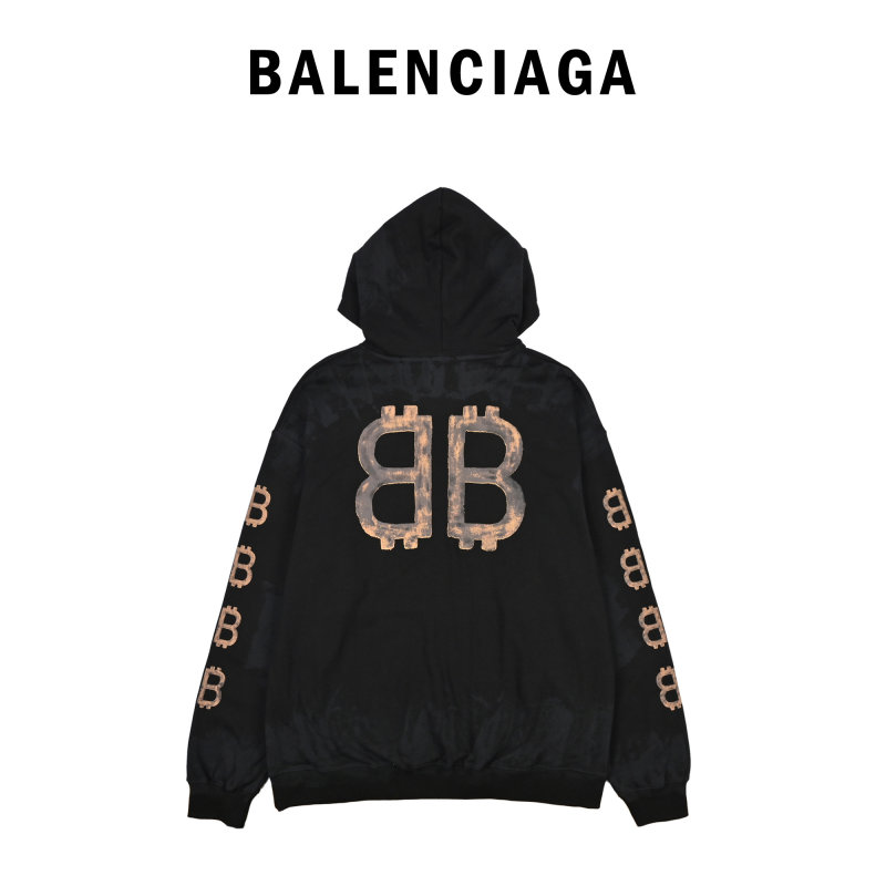 Black Hoodie with Gold Logo Print view