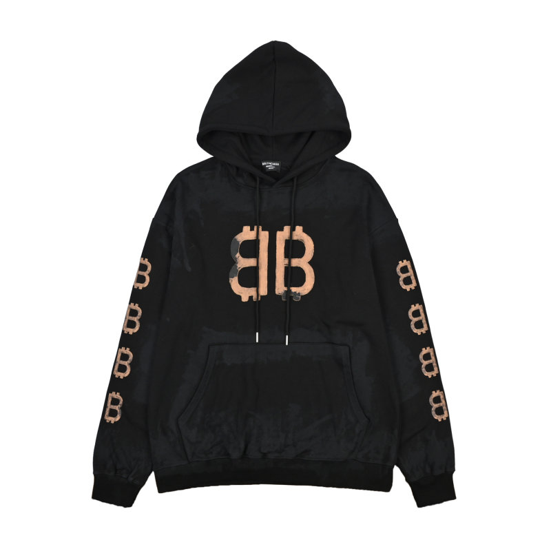 Black Hoodie with Gold Logo Print view