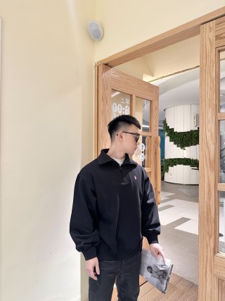 Ralph Lauren Black Hoodie with Pink Pony Logo view 3