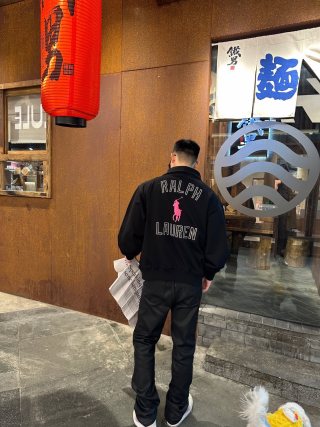 Ralph Lauren Black Hoodie with Pink Pony Logo view 5