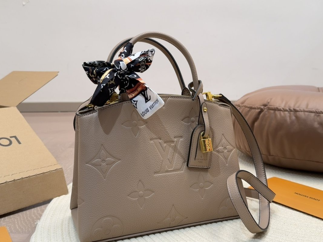Louis Vuitton Monogram Empreinte Leather Tote Bag Grey