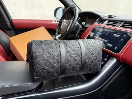 Louis Vuitton Keepall 35 Travel Bag Black Monogram view 8