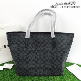 Coach City Tote Bag Charcoal Monogram view 3