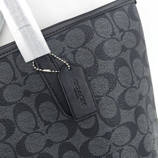 Coach City Tote Bag Charcoal Monogram view 4
