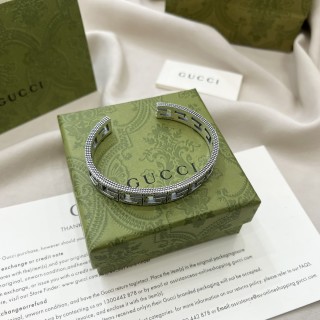 Gucci G Cutout Vintage Wide Silver Bracelet view 8