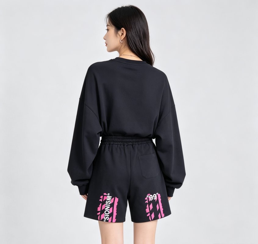 Navy Blue Embroidered Logo Drawstring Shorts view