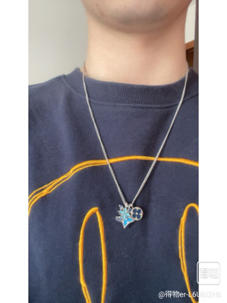 Louis Vuitton LV Flower Cut Classic Logo Metal Pendant Necklace view 2