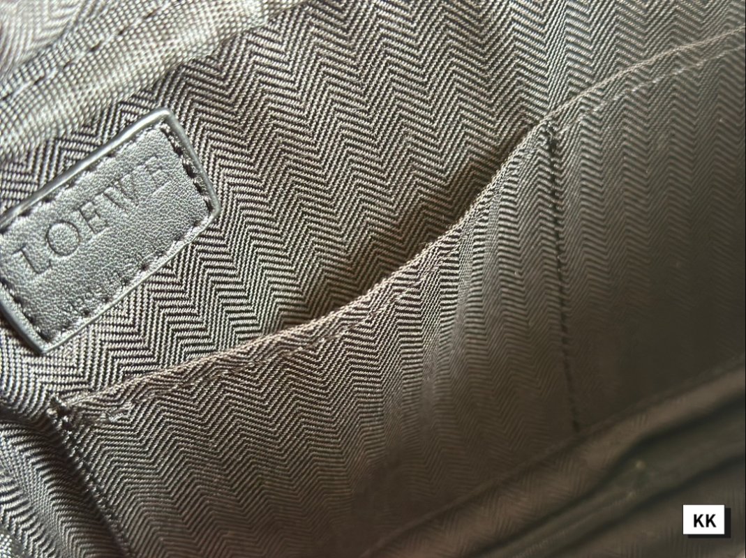 Loewe Napa Leather Messenger Bag Black with Embroidered Strap view