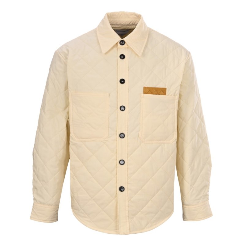 Cream Quilted Button Overshirt Jacket view