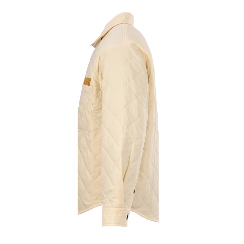 Cream Quilted Button Overshirt Jacket view