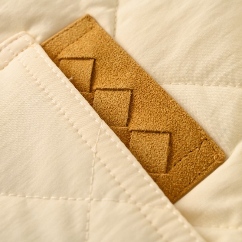 Cream Quilted Button Overshirt Jacket view