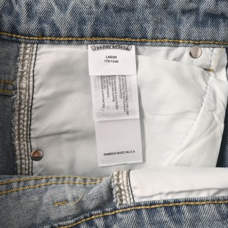 Chrome Hearts Cross Embroidery Denim Shorts Light Blue view 11