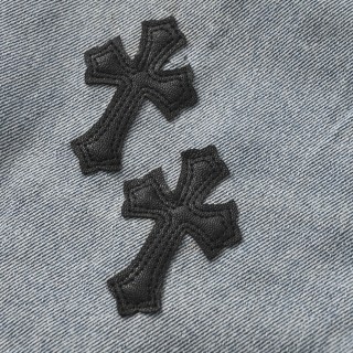 Chrome Hearts Cross Embroidery Denim Shorts Light Blue view 5