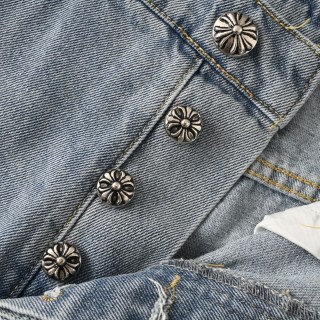 Chrome Hearts Cross Embroidery Denim Shorts Light Blue view 7