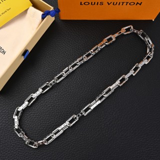 Louis Vuitton Bamboo Link Silver Chain Necklace