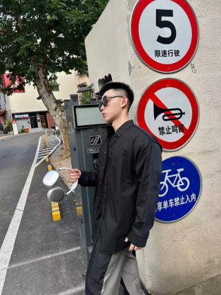 Balenciaga Black Logo Overshirt view 3