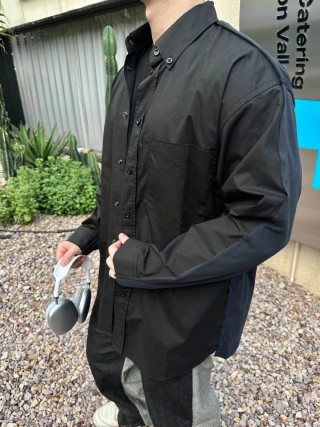 Balenciaga Black Logo Overshirt view 4