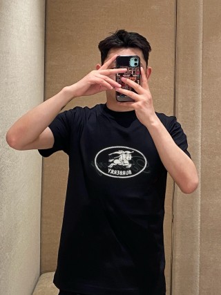 Burberry Black Logo Print Short Sleeve T-Shirt view 3