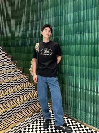 Burberry Black Logo Print Short Sleeve T-Shirt view 4