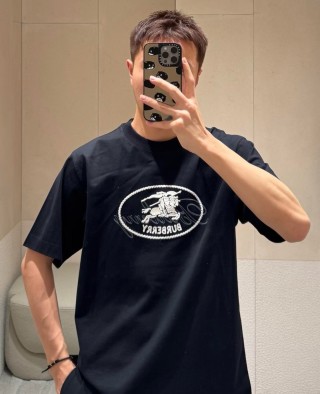 Burberry Black Logo Print Short Sleeve T-Shirt view 8