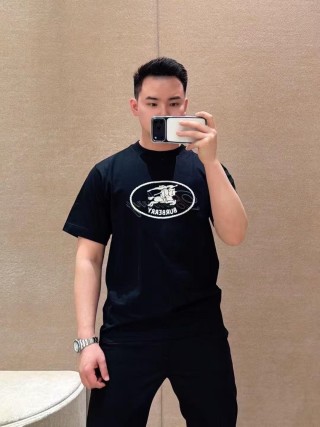 Burberry Black Logo Print Short Sleeve T-Shirt view 9