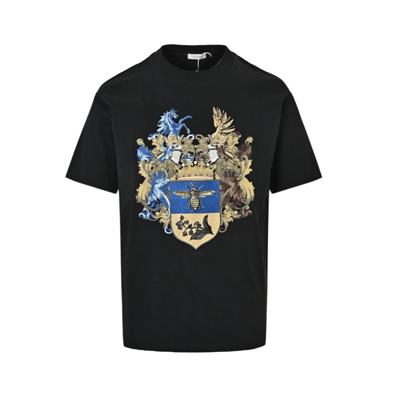 Gucci Black Crest Embroidered T-Shirt view