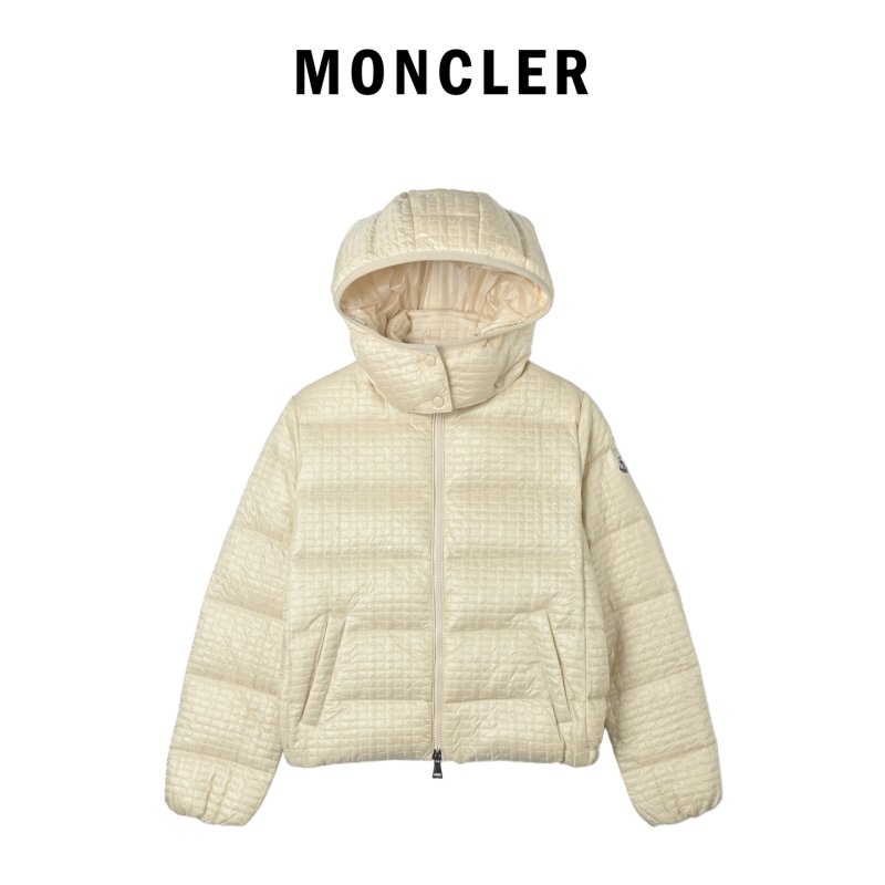 Cream Quilted Puffer Down Jacket view