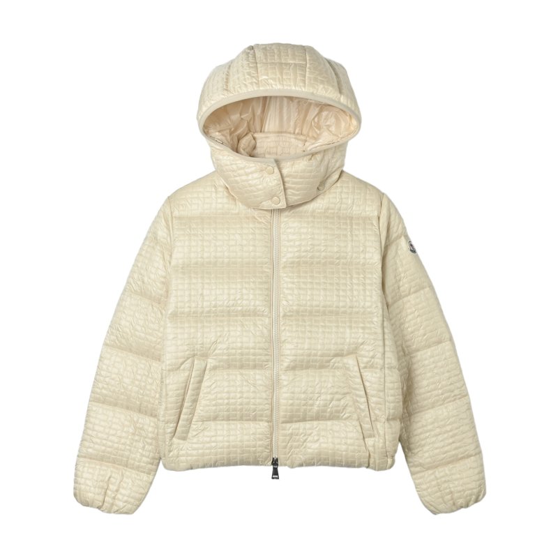 Cream Quilted Puffer Down Jacket view