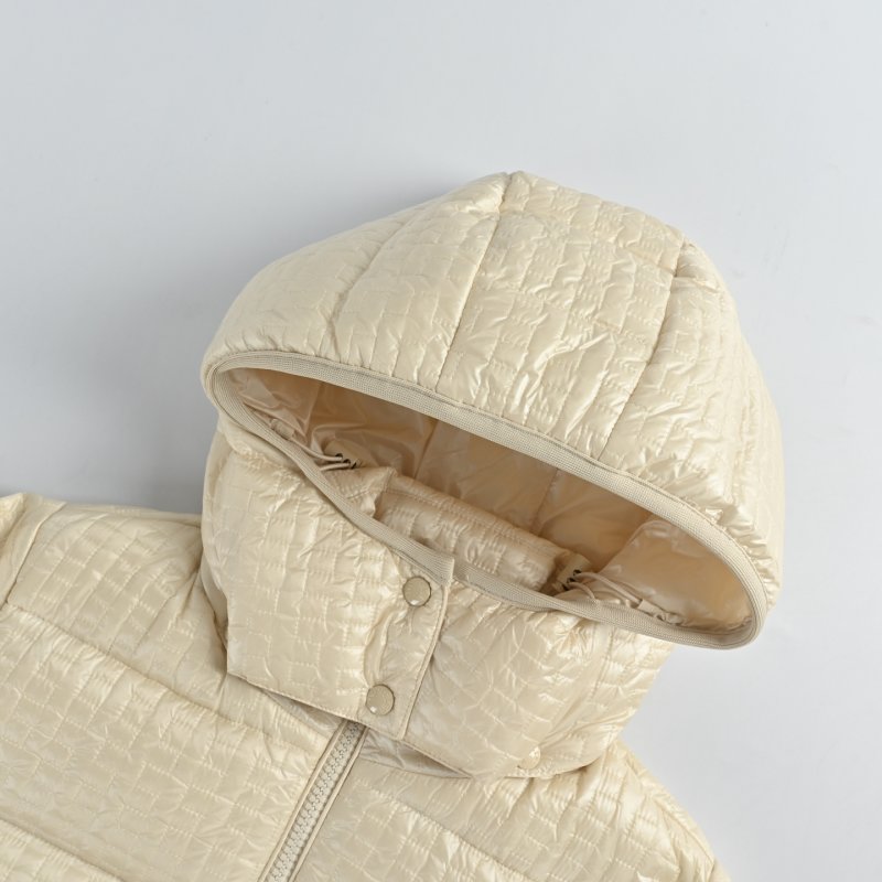 Cream Quilted Puffer Down Jacket view