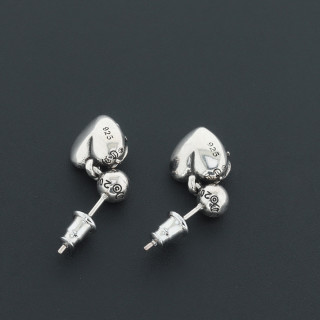 Chrome Hearts Eternal Love Heart Vine Stud Earrings Silver view 5