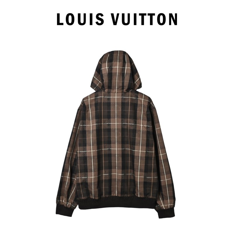 Louis Vuitton Brown Plaid Zip Hoodie Jacket view