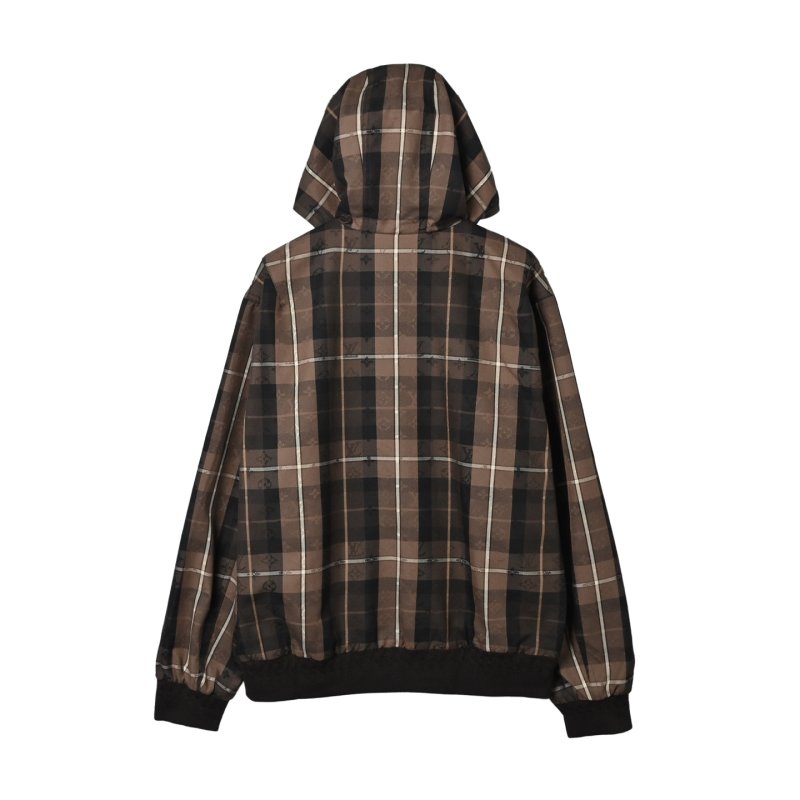 Louis Vuitton Brown Plaid Zip Hoodie Jacket view