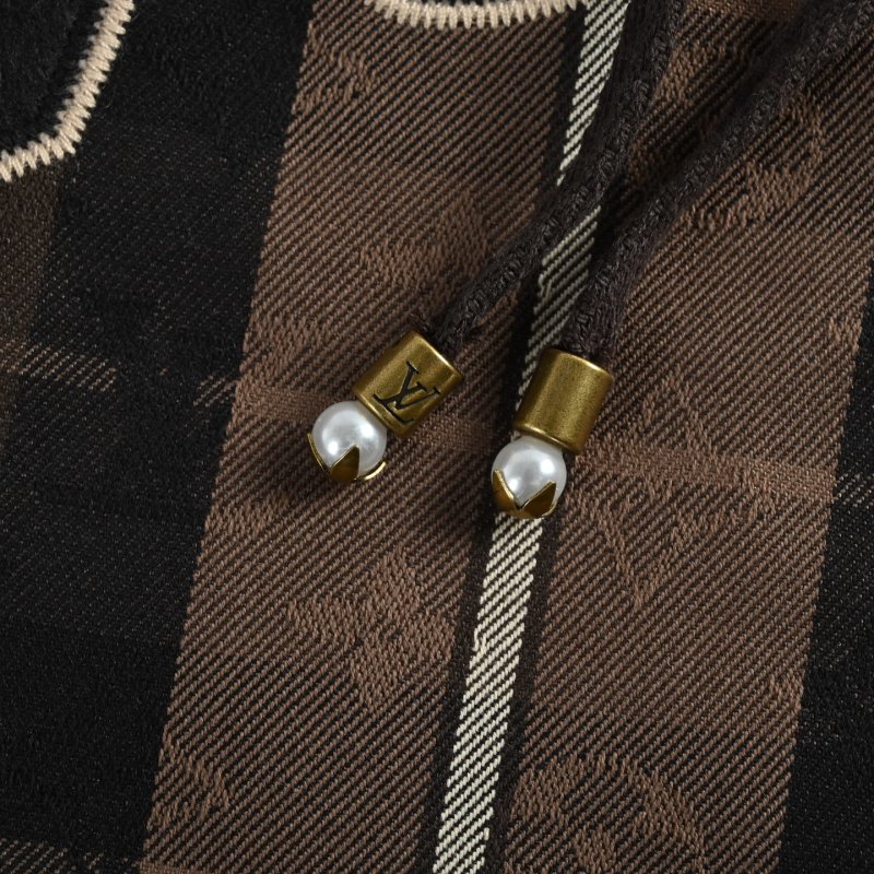 Louis Vuitton Brown Plaid Zip Hoodie Jacket view