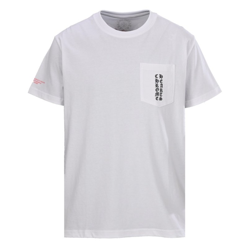 White Pocket Short Sleeve T-Shirt with Text Print view