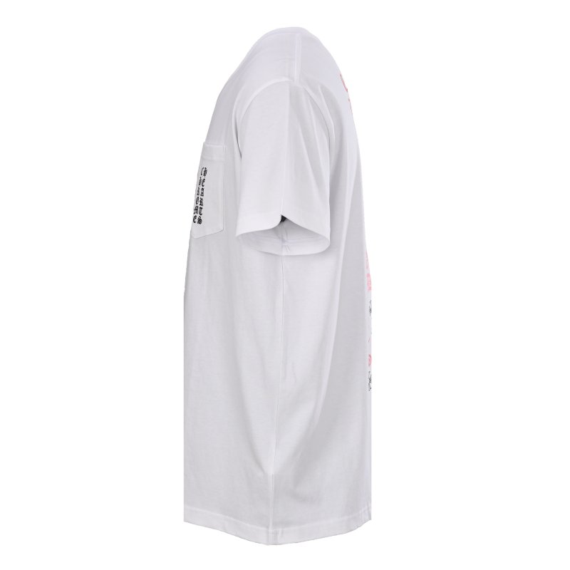 White Pocket Short Sleeve T-Shirt with Text Print view
