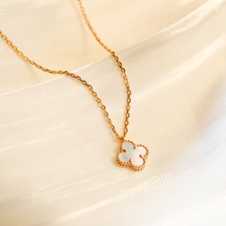 Van Cleef & Arpels Mini Four Leaf Clover Gold Necklace view 2