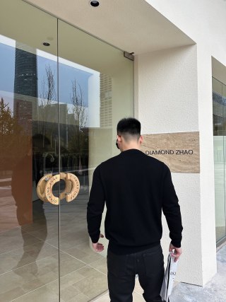 Stone Island Black Crewneck Sweatshirt with Chest Pocket view 4