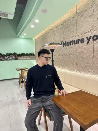 Stone Island Black Crewneck Sweatshirt with Chest Pocket view 7