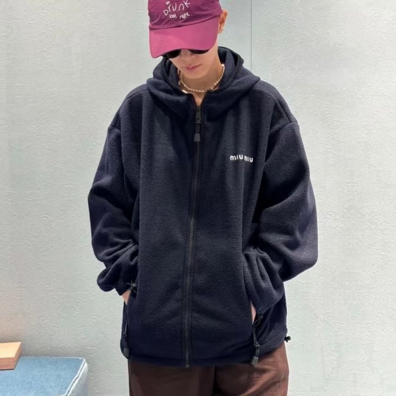 Miu Miu Black Zip-Up Oversized Jacket view