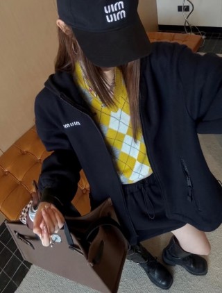 Miu Miu Black Zip-Up Oversized Jacket view 3