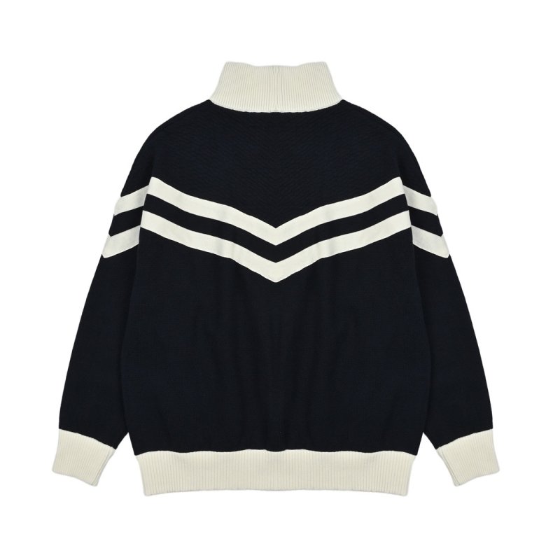 Navy & White Stripe Zip-Up Track Jacket view